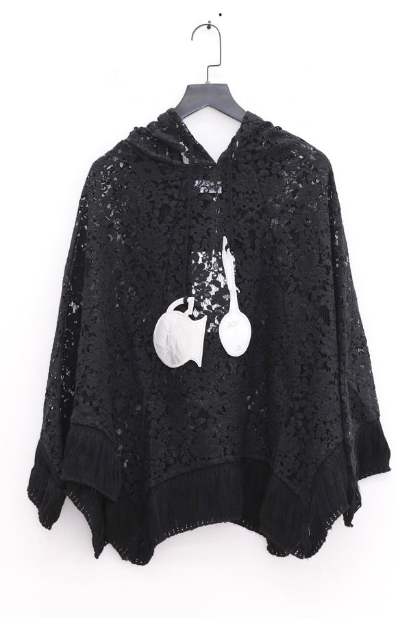 VeniceW 25 Spring/Summer Umbrella Cape Short Jacket Thailand Black lace